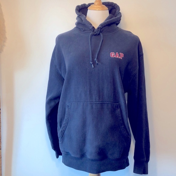 GAP-Soft Blue VTG Boho Hooded Sweatshirt/Hoodie Top-Size Small - Picture 2 of 7